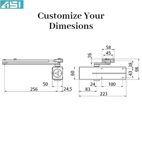 Door Closer - Stainless Steel, Polished Finish, Silver Color | Anti-corrosion, Smooth Operation For Commercial & Household Use