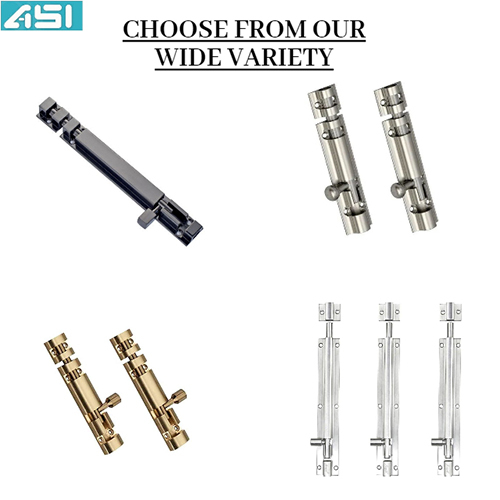 Tower Bolt - Stainless Steel | Silver, Polished Finish, Anti-corrosion, Screw-in Installation For Commercial & Household Doors