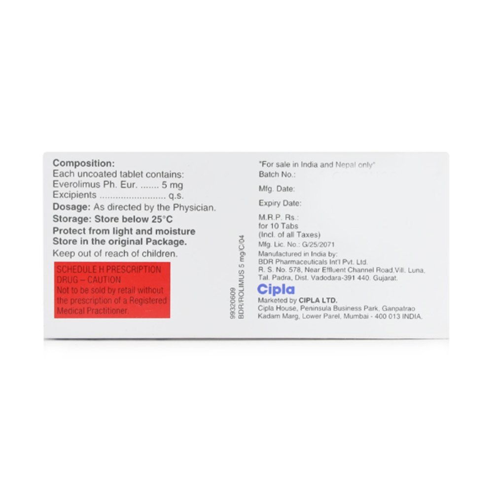 Rolimus  Everolimus Tablet 5mg
