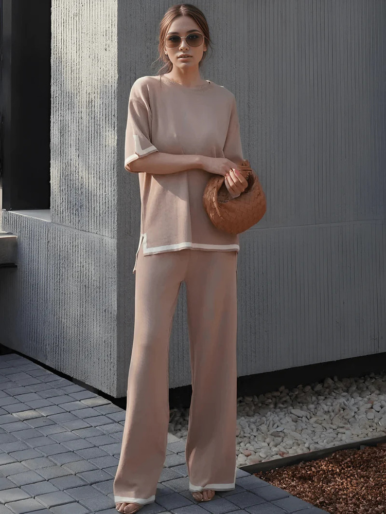 Designer Cord Set - Neck Style: Round Neck