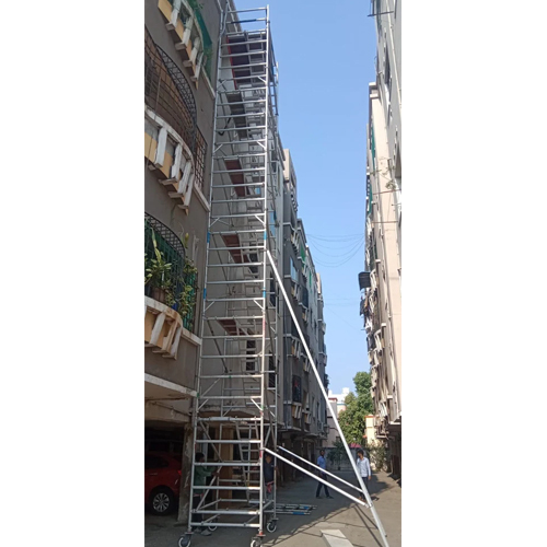 एल्युमिनियम डबल चौड़ाई मोबाइल स्कैफोल्ड बिना सीढ़ी के