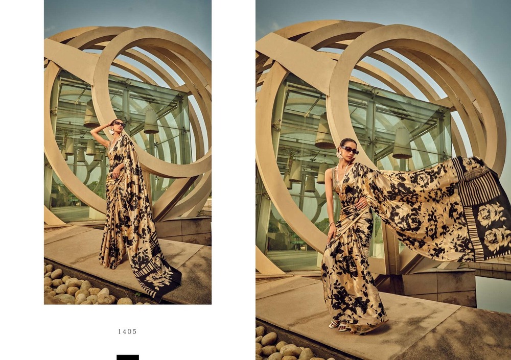 PURE SATIN CRAPE DIGITAL PRINTED SAREE