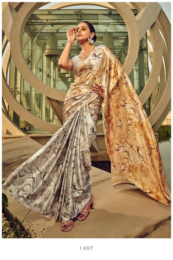PURE SATIN CRAPE DIGITAL PRINTED SAREE