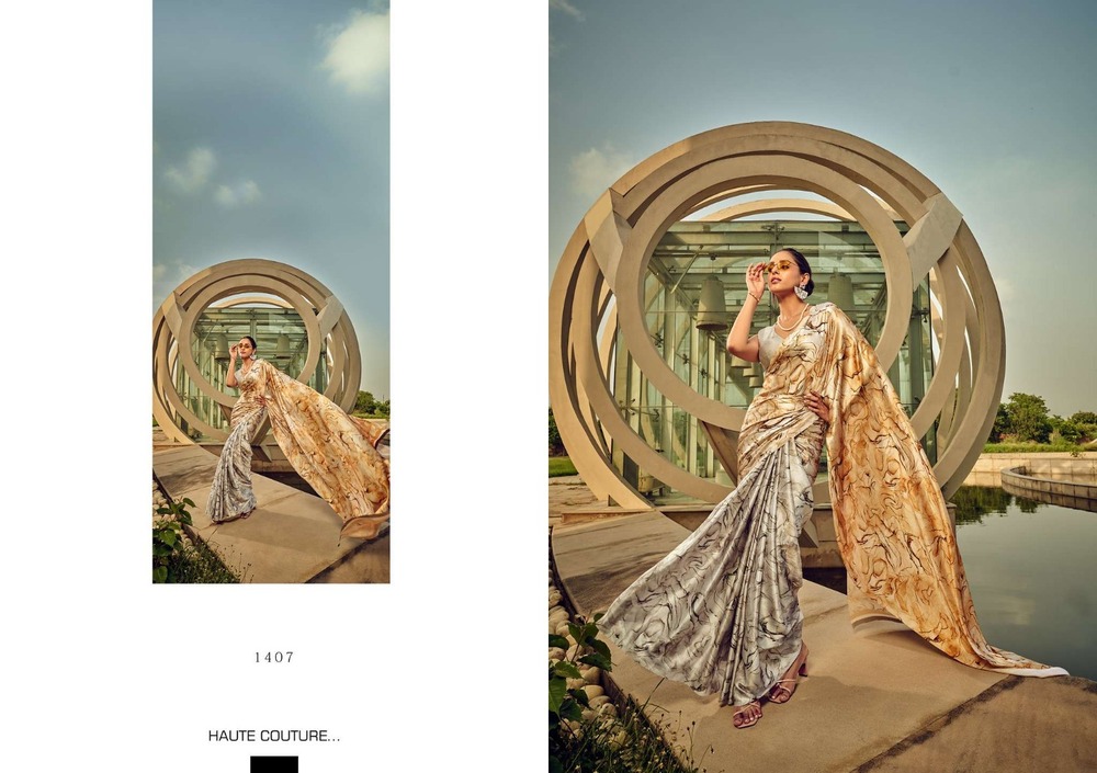 PURE SATIN CRAPE DIGITAL PRINTED SAREE