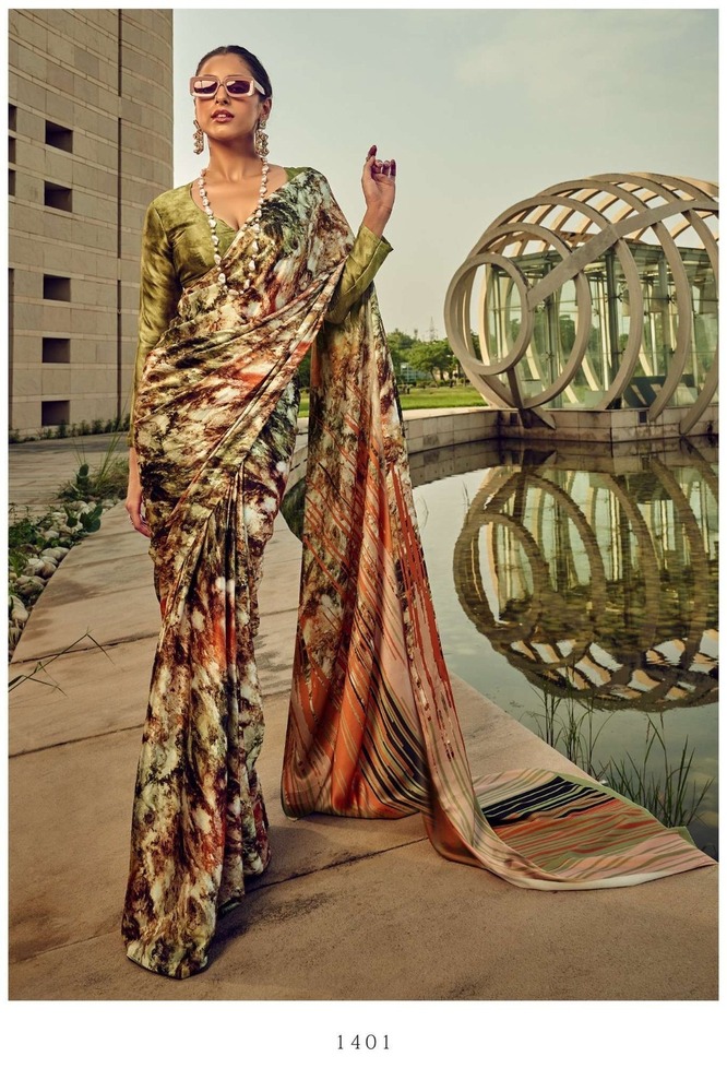 PURE SATIN CRAPE DIGITAL PRINTED SAREE