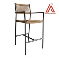 Adhunika Modern Rope Woven Bar Chair With Metal Frame