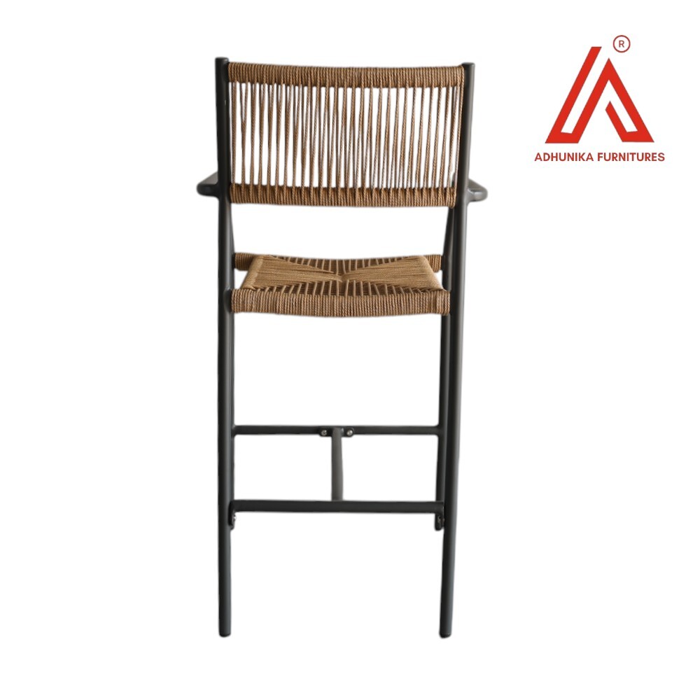 Adhunika Modern Rope Woven Bar Chair With Metal Frame