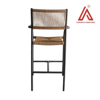 Adhunika Modern Rope Woven Bar Chair with Metal Frame