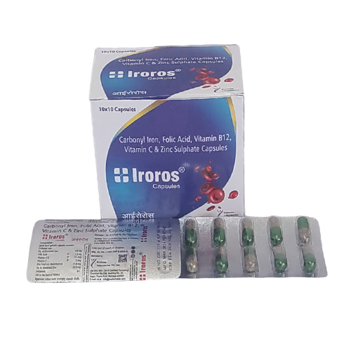कार्बोनाइल आयरन फॉलिक एसिड विटामिन बी12 विटामिन सी और जिंक सल्फेट कैप्सूल