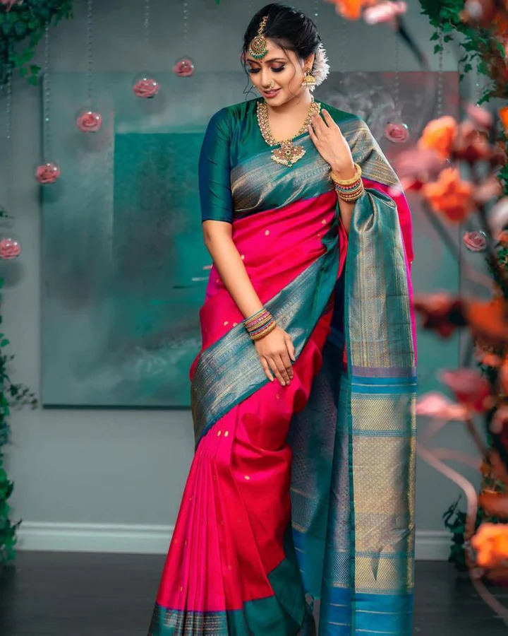 Silk Saree adorned with beautiful Zari work