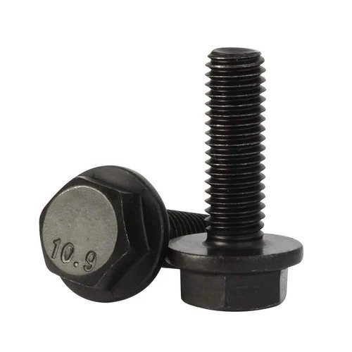 Flange Bolts - M8 X 30mm, Grade 8.8 High Tensile Stainless Steel, Hex Flange Head, Full Thread, Quenched & Tempered, Din 6921 Standard