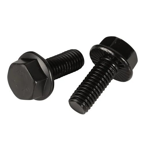 Flange Bolts - M8 X 30mm, Grade 8.8 High Tensile Stainless Steel, Hex Flange Head, Full Thread, Quenched & Tempered, Din 6921 Standard