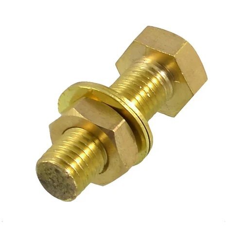 Brass Hex Bolt - High Strength Alloy, Rust Resistant Finish , Precision Threading For Secure Fastening