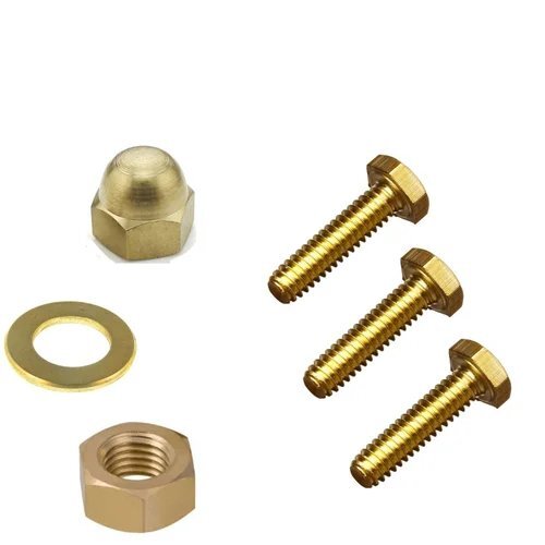 Brass Hex Bolt - High Strength Alloy, Rust Resistant Finish , Precision Threading For Secure Fastening