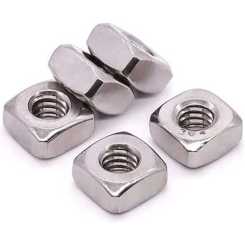 Square Nut - Stainless Steel, Size 3mm To 12mm, Silver, Robust Design With Fine Surface Finish, Durability Compliant With Din 557 Grade 4.6
