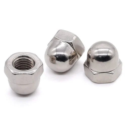 Stainless Steel Dome Nuts - Ss202, Ss304, Ss316, 3 Mm Size | Silver Color, Suitable For Furniture And Engineering Industry