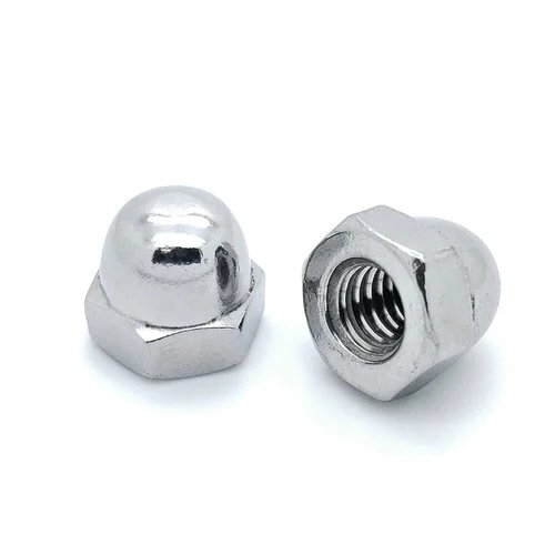 Stainless Steel Dome Nuts - Ss202, Ss304, Ss316, 3 Mm Size | Silver Color, Suitable For Furniture And Engineering Industry