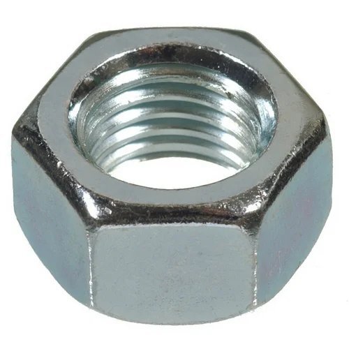 Ms Hex Nut - Mild Steel 3 Mm Size Silver Color | Standard Din 934 Iso 4032 Material Grades 4.6 To 12.9 Hexagonal Shape