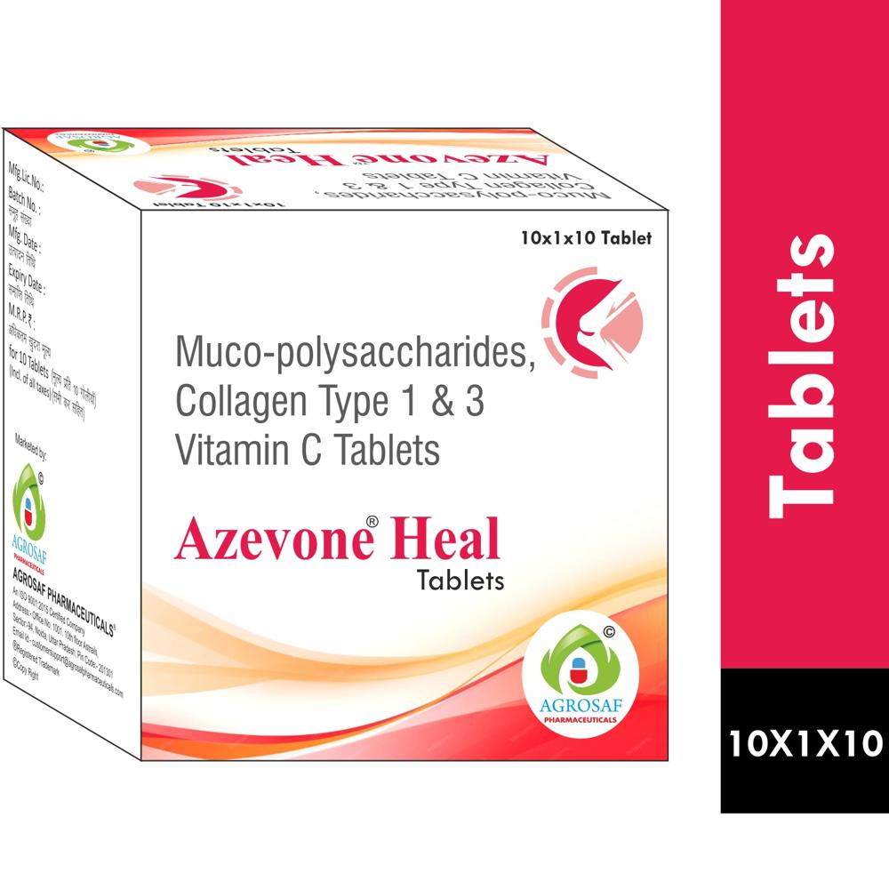 AZEV ONE HEAL TABLET - Muco-polysacchatides (95%) (220 Mg) + Collagen Type 1&3 (40 Mg) + Vitamin C (20 Mg)