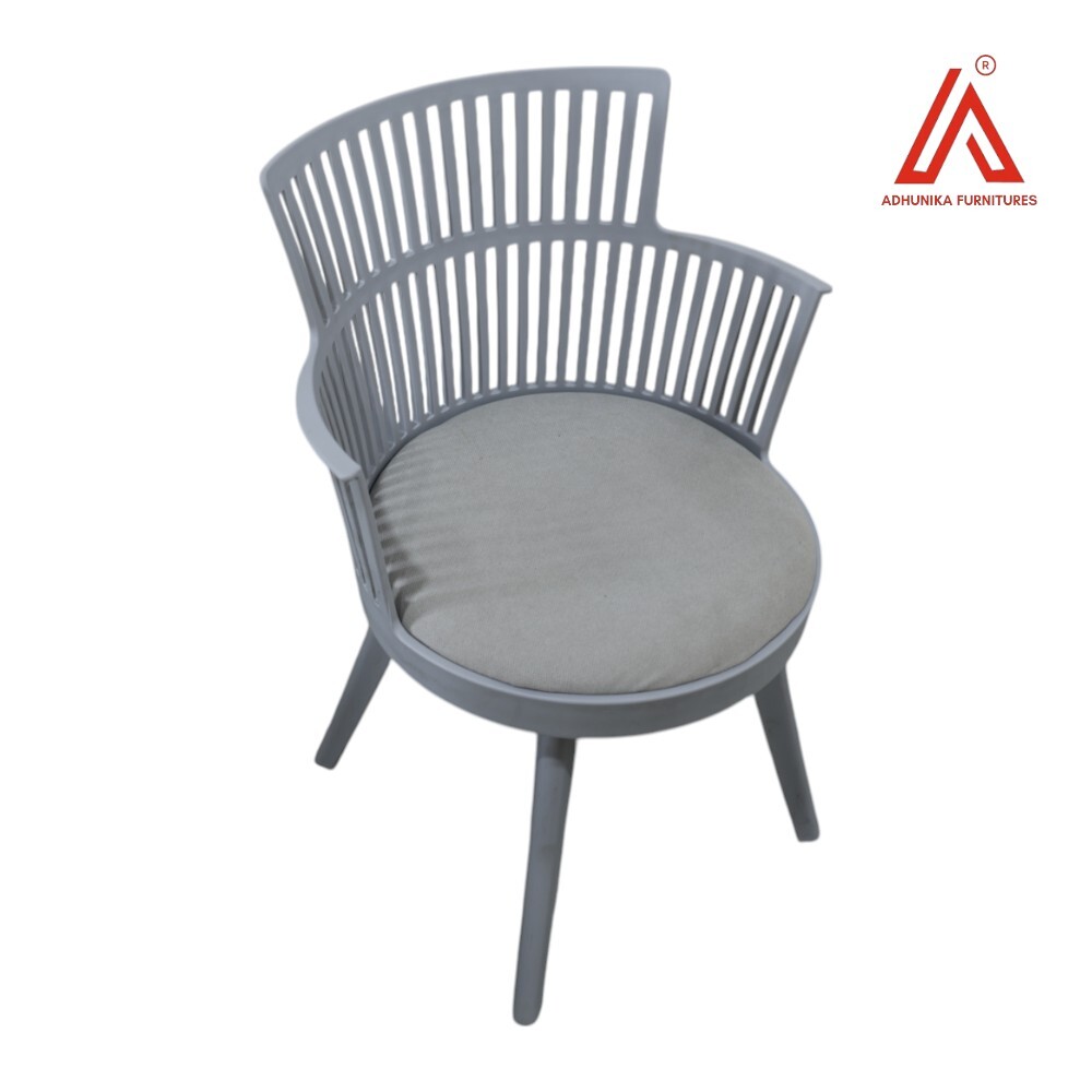 Modern Plastic Armchair with Cushion  Durable Indoor/Outdoor Caf Chair for Dining, Office & Garden Use