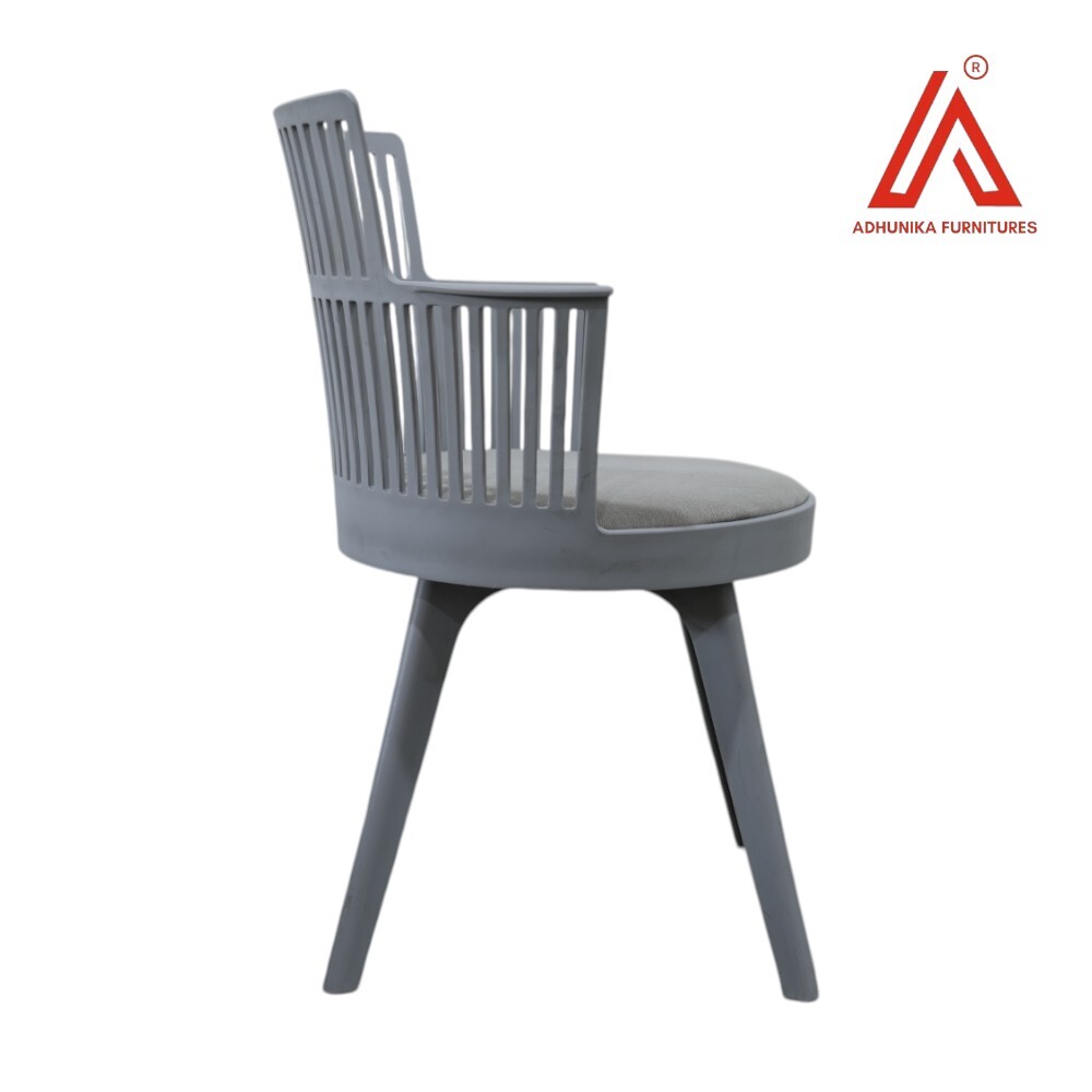 Modern Plastic Armchair with Cushion  Durable Indoor/Outdoor Caf Chair for Dining, Office & Garden Use