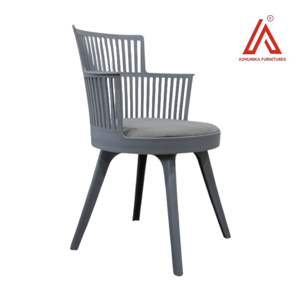 Modern Plastic Armchair with Cushion  Durable Indoor/Outdoor Caf Chair for Dining, Office & Garden Use