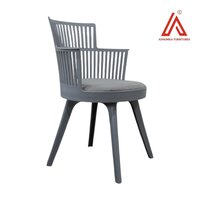 Modern Plastic Armchair with Cushion  Durable Indoor/Outdoor Caf Chair for Dining, Office & Garden Use
