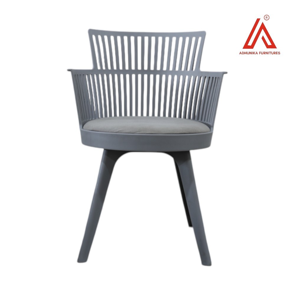 Modern Plastic Armchair with Cushion  Durable Indoor/Outdoor Caf Chair for Dining, Office & Garden Use