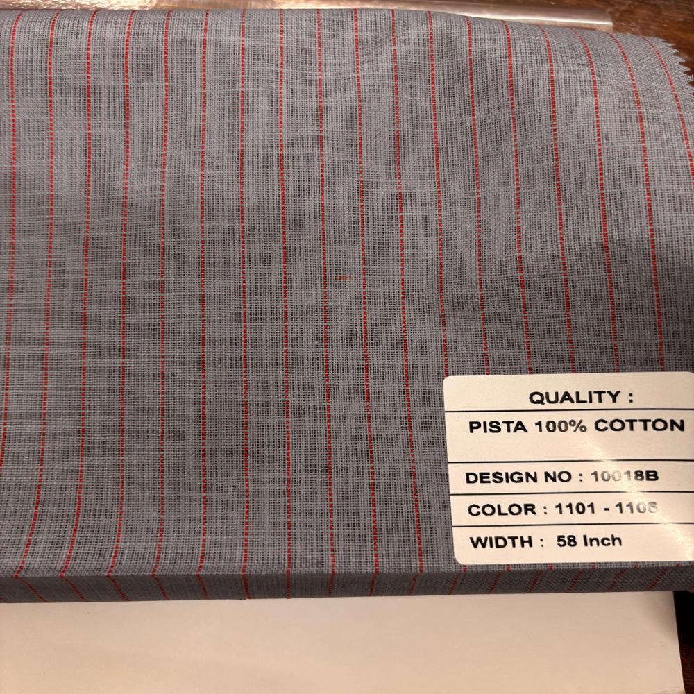 Pista Linen Cotton Stripe Fabric Width 58 - Application: Apparel