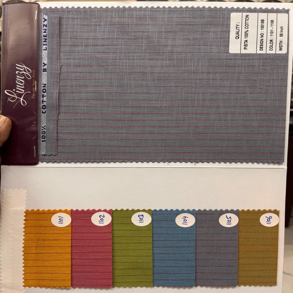 Pista Linen Cotton Stripe Fabric Width 58 - Application: Apparel