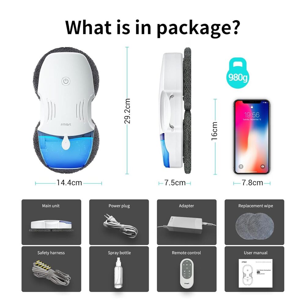Automatic Ai Glass Cleaner Robot