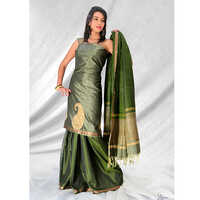 Silk Blend Self Design Salwar Suit
