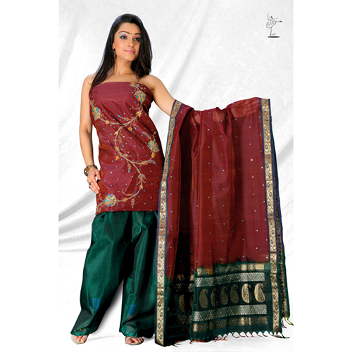 Cotton Silk Jacquard Salwar Suit