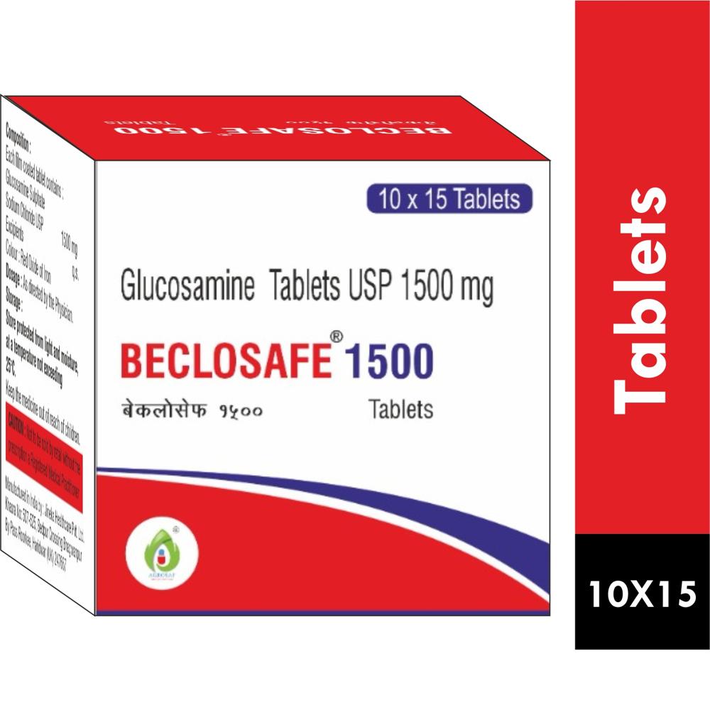 BECLOSAFE 1500 TABLET - Each Film Coated Tablet Contains : Glucosamine Sulphate Sodium Chloride Usp 1500 Mg , Excipients Q.s.