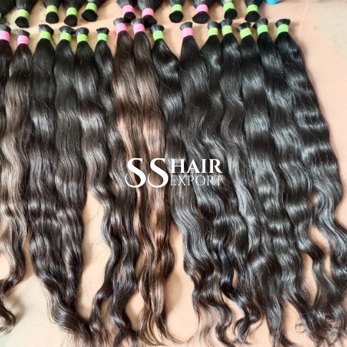 Wholesale Indian Raw Bulk Human Hair 22-36inch 100gm Per Bundle Braiding