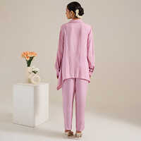 Cotton Slub Co-Ord Set With Embroidered Pocket