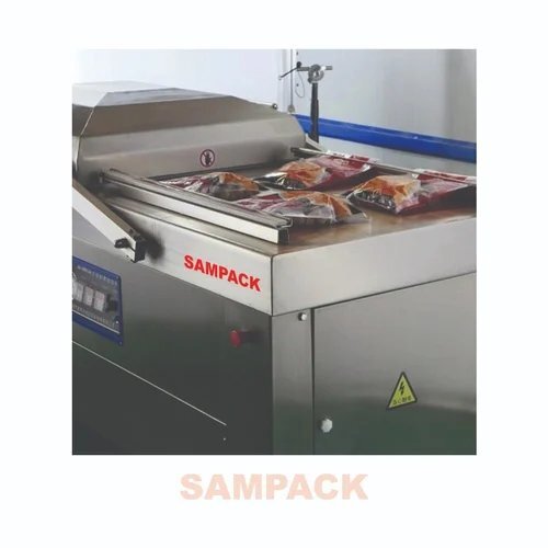Double Chamber Vacuum Packaging Machine - Metal, 230v | Automatic Operation, Electric Drive, Hmi Control, Less Power Consumption, Warranty Included