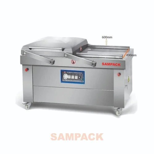 Double Chamber Vacuum Packaging Machine - Metal, 230v | Automatic Operation, Electric Drive, Hmi Control, Less Power Consumption, Warranty Included