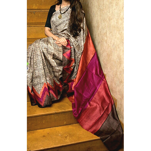 Zori Bordered Pure Deshi Bengal Tusser Silk Saree