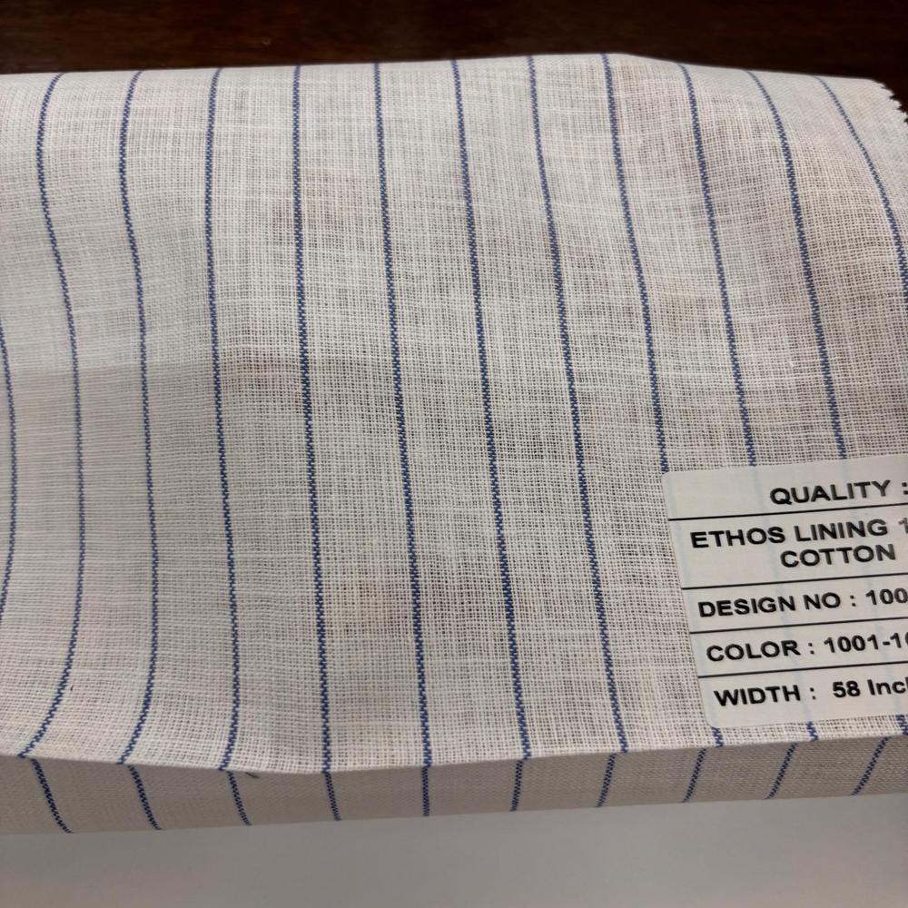 Ethos Linen Cotton Stripe Fabric Width 58