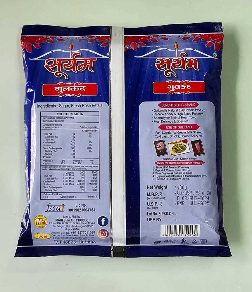 Suryam Gulkand 400g x 40 Pouch Tin