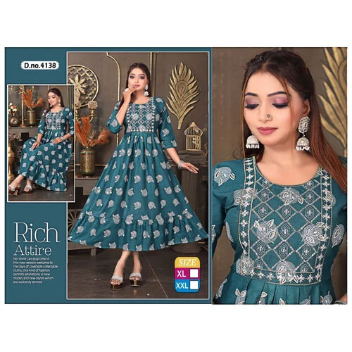 Anarkali Kurti - Color: Blue