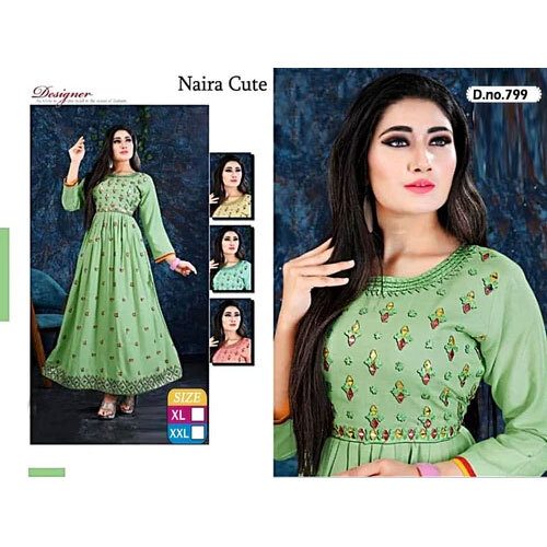 Fancy Designer Kurti - Color: Green