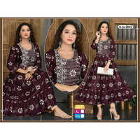 Ladies Anarkali Kurti - Color: Dark Brown