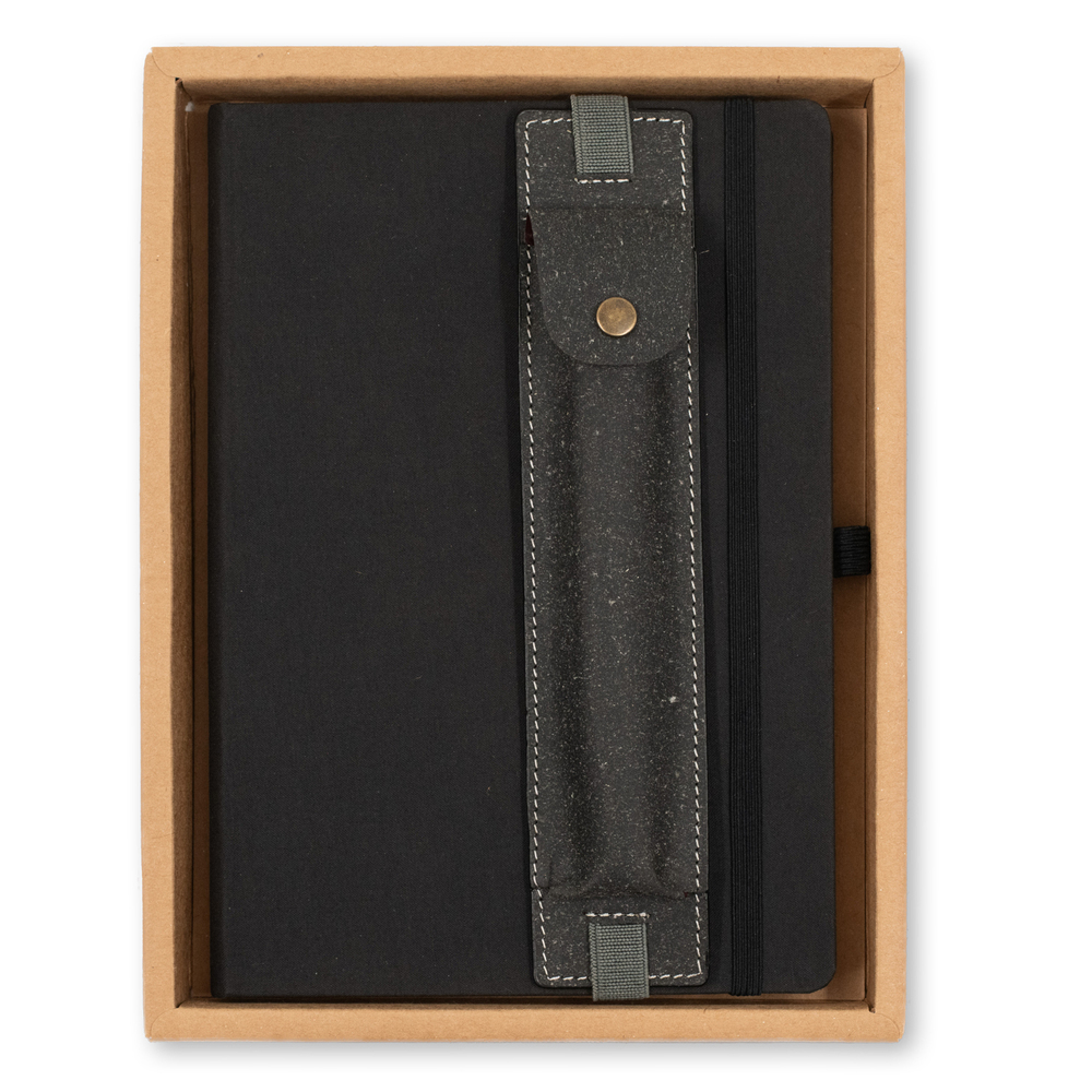 A5 Notebook with Leather Pen Pouch