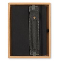 A5 Notebook With Leather Pen Pouch - Binding: Hard Binding