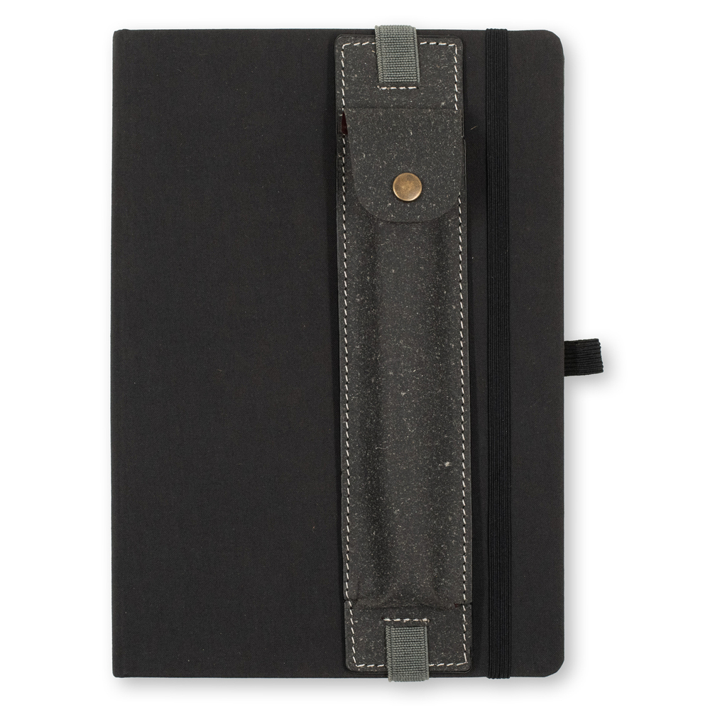 A5 Notebook With Leather Pen Pouch - Binding: Hard Binding