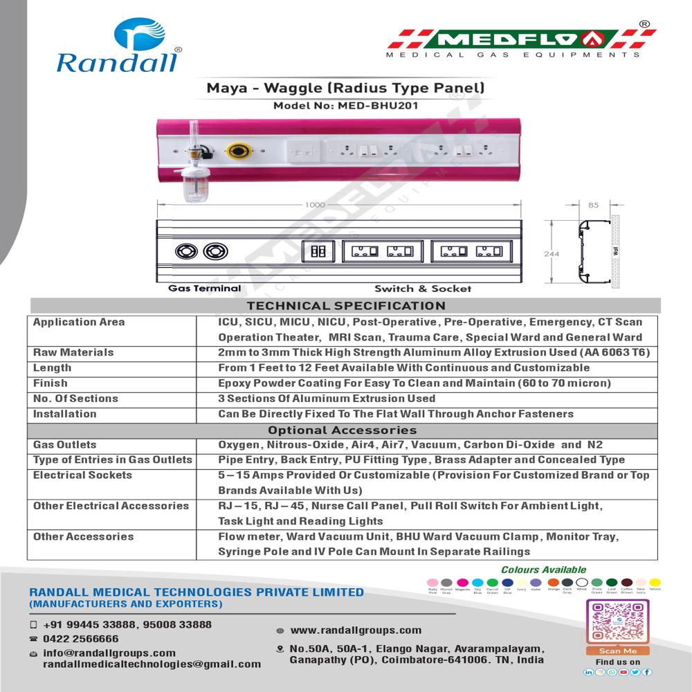 Bed Head Panel Radius - Color: Pink & White