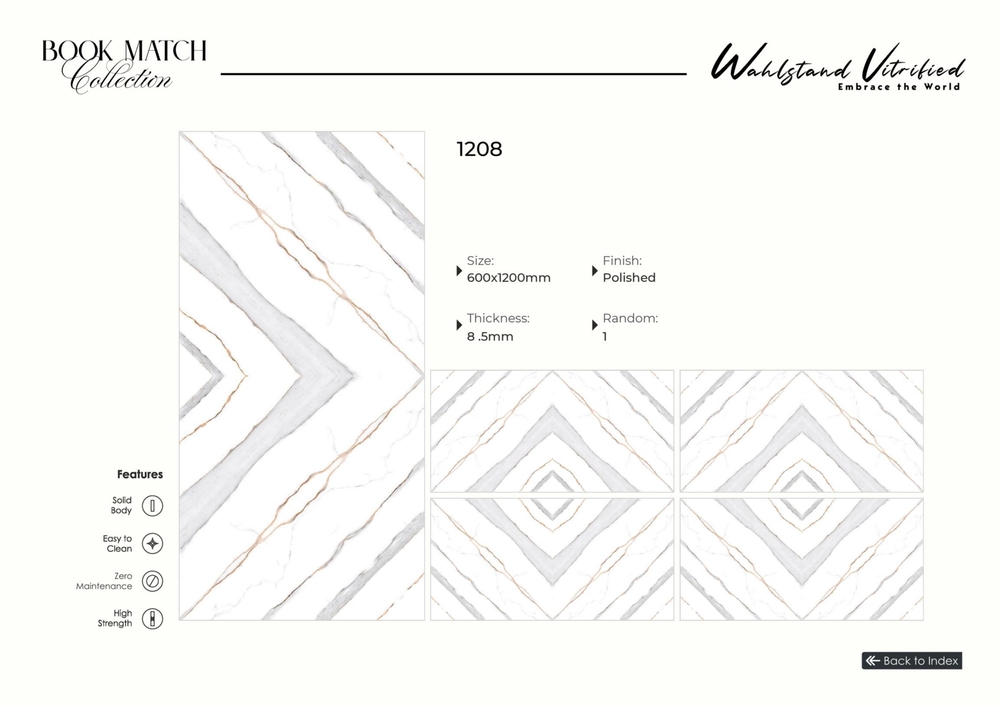 2x4 Book Match Tiles - Color: Multi Color