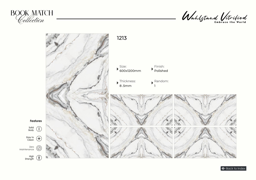 2x4 Book Match Tiles - Color: Multi Color